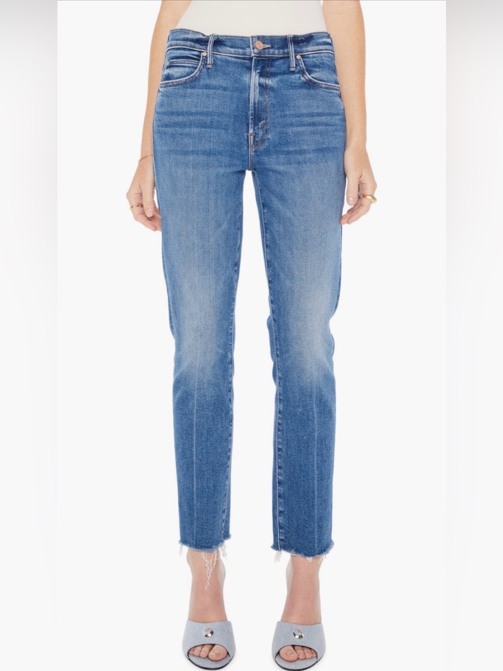 MOTHER The Rascal Ankle Fray jeans, size 27 in Opposites Attract